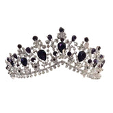 Purple Rhinestone Silver Wedding Tiara