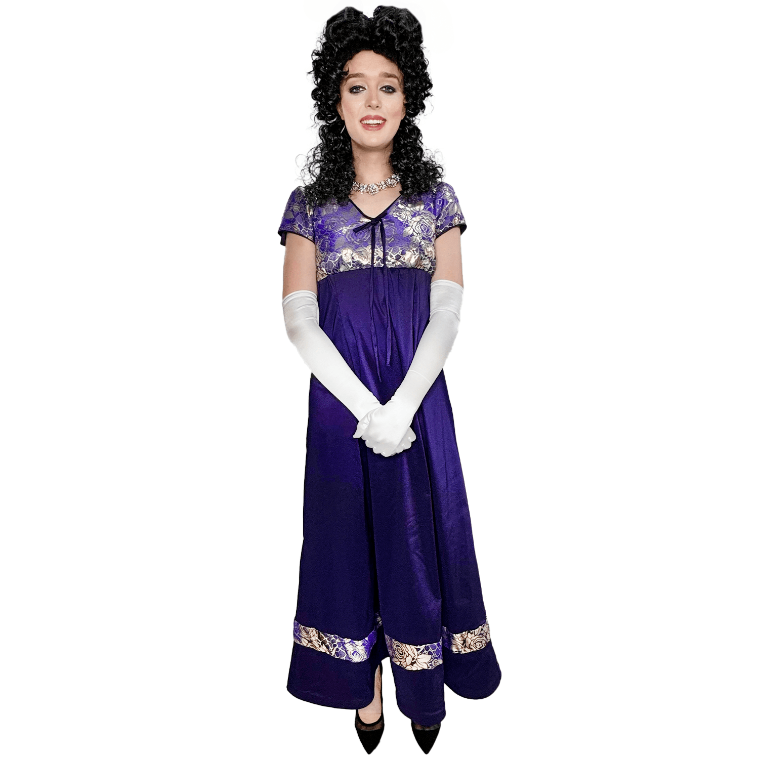 fitted lace wedding dress Royal Purple and Gold Floral Regency Empire Dress Adult Costume Rent / Medium / Purple / Gold fitted lace wedding dress Royal Purple and Gold Floral Regency Empire Dress Adult Costume Rent / Medium / Purple / Gold