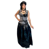 Steampunk, Black & Grey Floral Lace Women's Costume