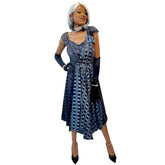 Ultimate 1950’s Navy Taffeta Cocktail Dress Women's Costume