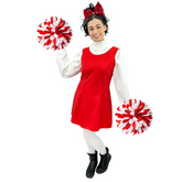 Retro Red & White Cheerleader Uniform Adult Costume