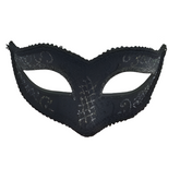 Zaneta Venetian Black Glitter Mask