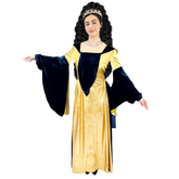 Deluxe Medieval Gold & Blue Queen Adult Costume