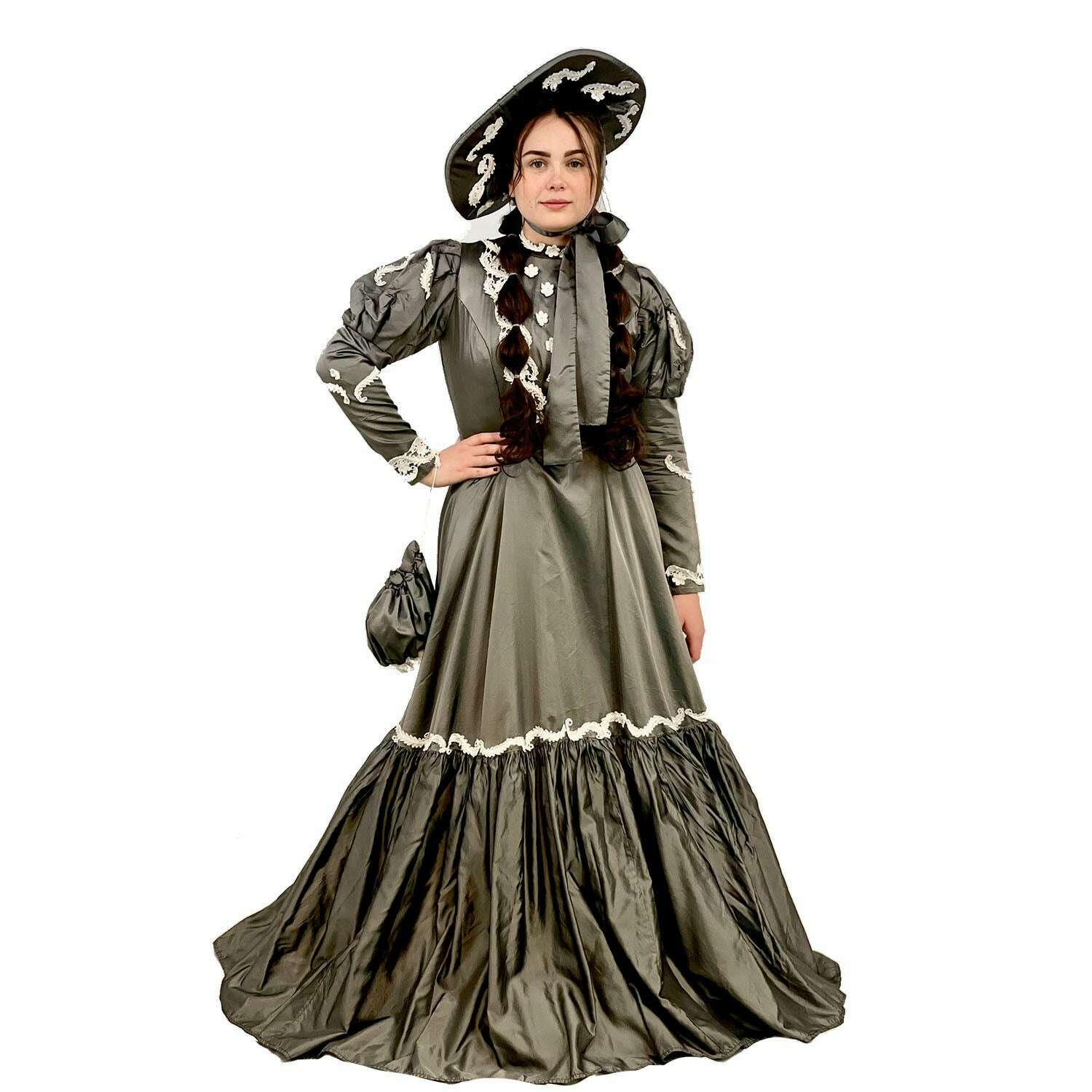 Victorian Elegant Silver Lady Adult Costume Rent / Medium Victorian Elegant Silver Lady Adult Costume Rent / Medium