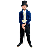 Victorian Elegant Velvet Blue & Black Adult Costume