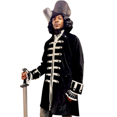 Captain La Sage Black Adult Pirate Coat