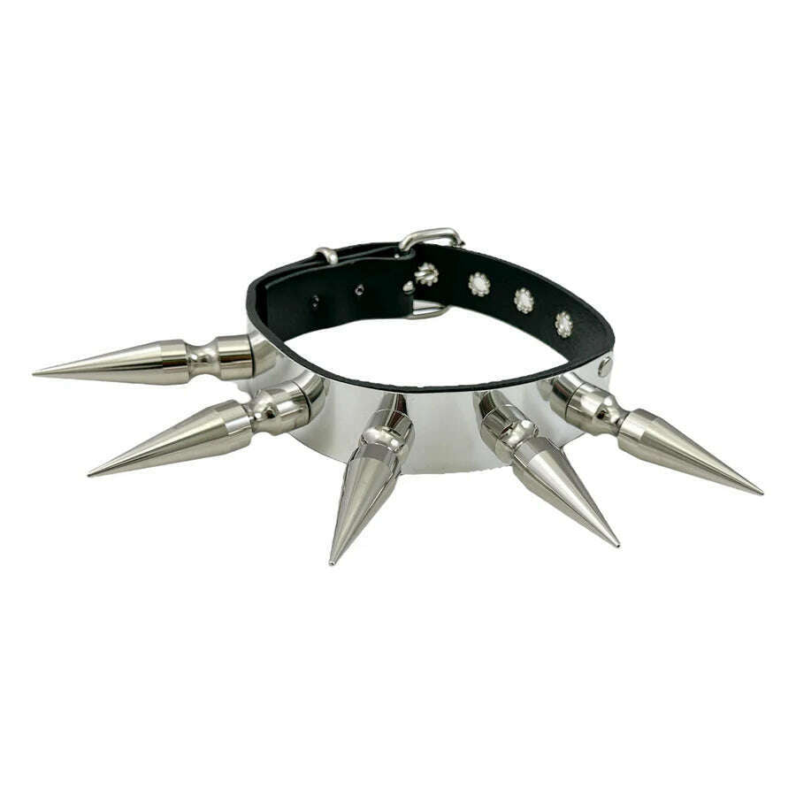 XL Spiked Metal Plate Choker – AbracadabraNYC - Main Image