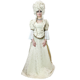Colonial Cream Embroidered Dress with Lace Sleeves Women's Costume