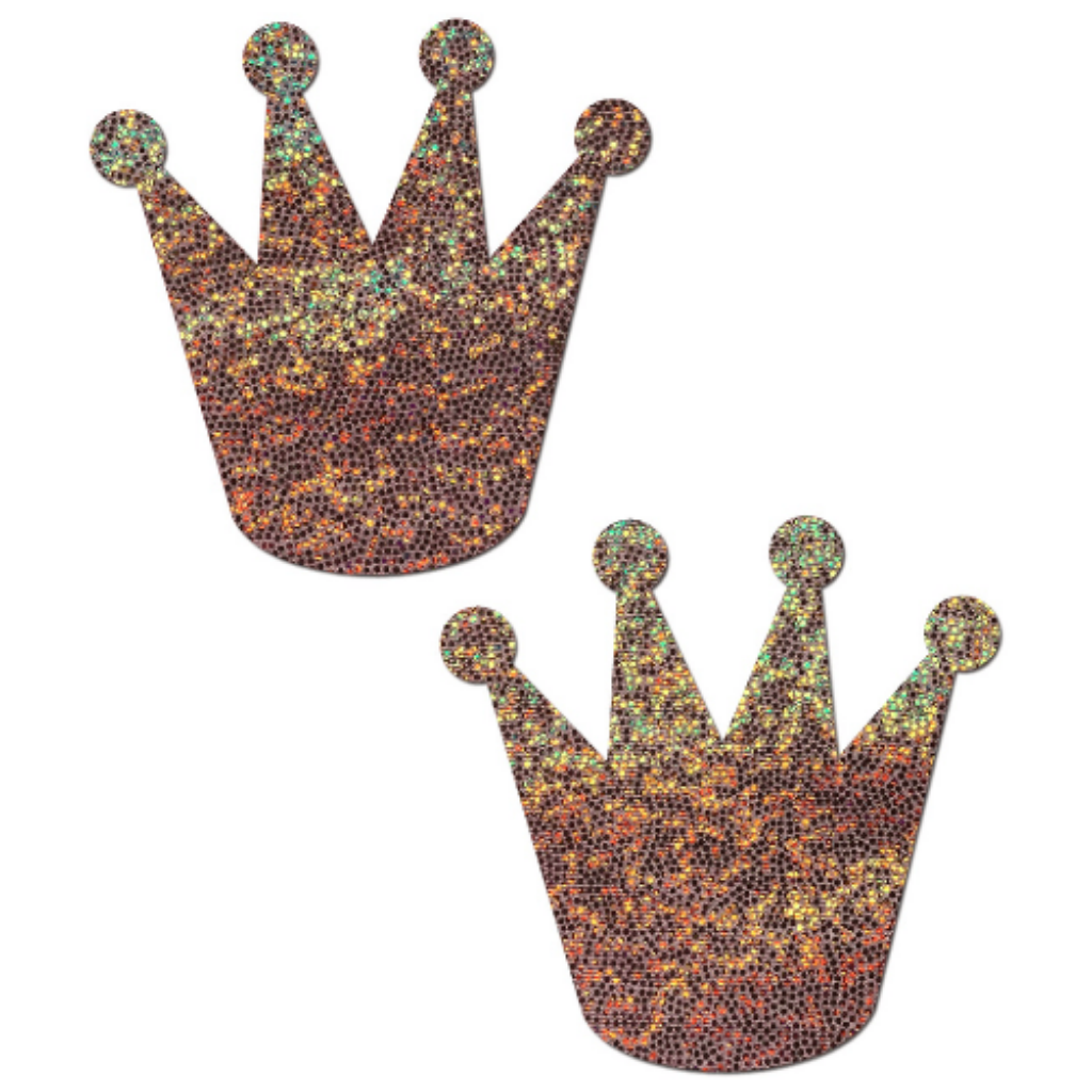 Rose Gold Glitter Crown Nipple Pasties