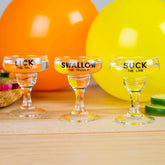 Lick, Swallow & Suck Tequila Shot Glasses Set