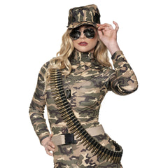 Army Hat, Sunglasses, Bullet Belt & Dog Tags Kit