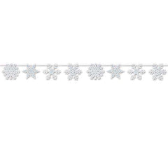 Glitter Snowflake Streamers Christmas Decorations