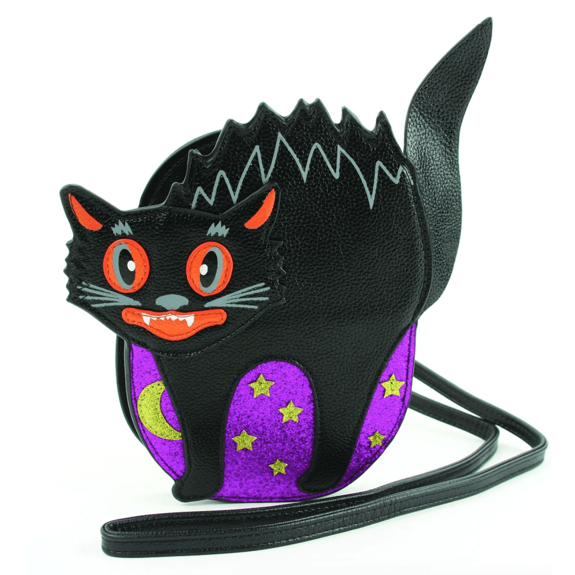 Sleepyville Critters Scary Black Cat Crossbody Bag