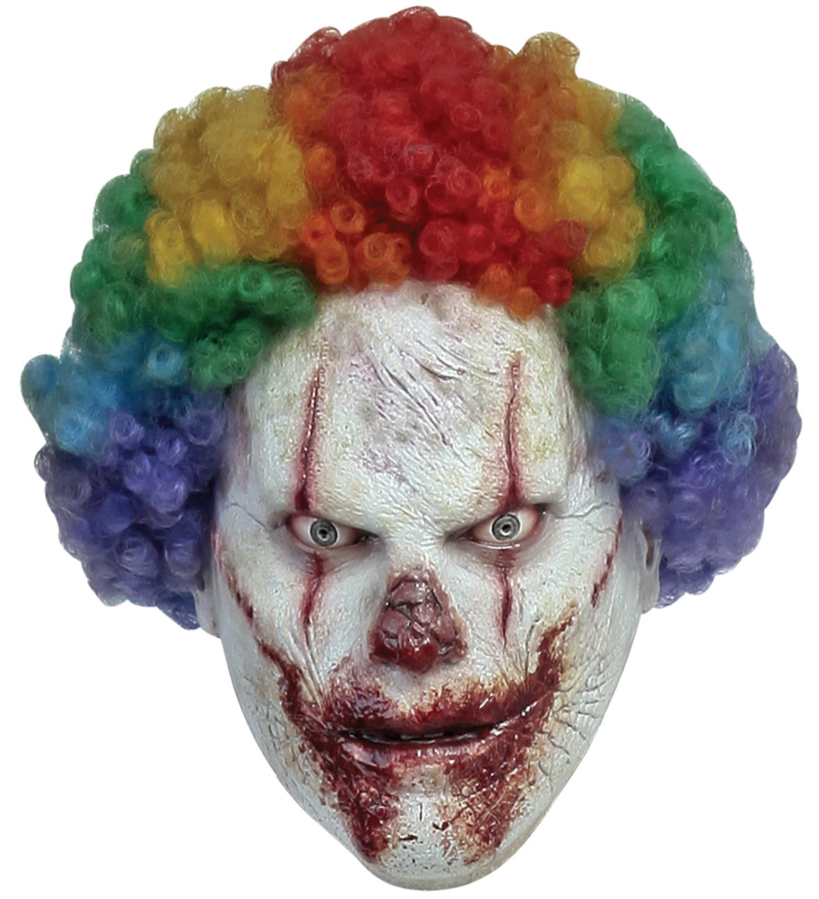 Evil Clown with Rainbow Wig Clöyne Latex Mask