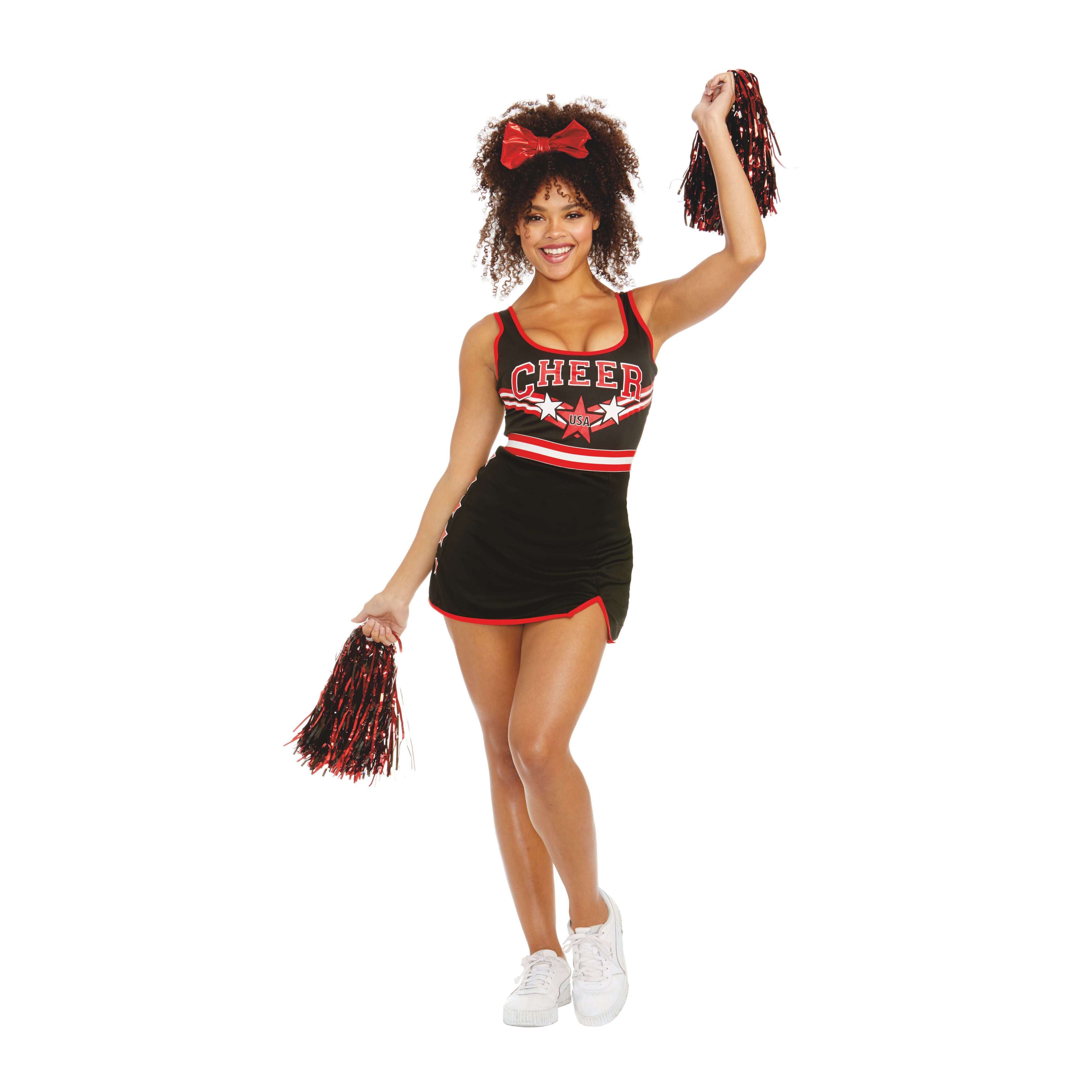 US Womens Cheerleader Costume Cheer High School Uniform Mini Skirt Fancy  Dress