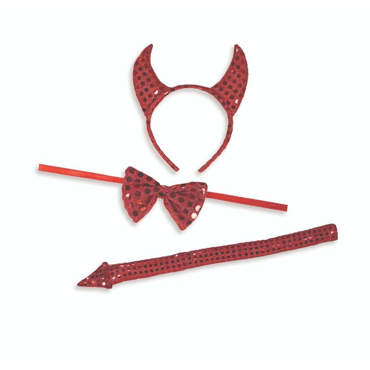 Sparkly Red Sequin Devil Adult Accessory Kit