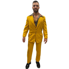 1970s Mustard Leisure Suit & Patterned Shirt Adult Costume