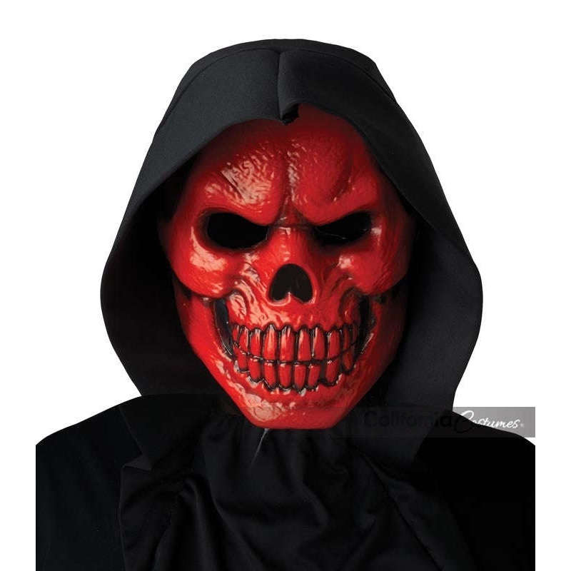 Day Dead Sugar Skull Plastic Mask w/Hood Fancy Dress Halloween Costume  Accessory - Parties Plus
