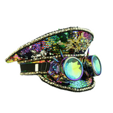 Rainbow Spiked Goggles Fisherman Hat