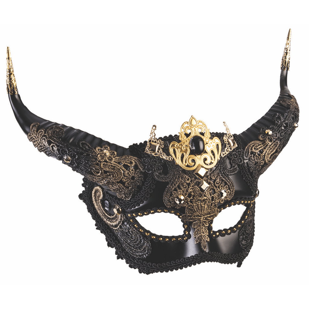 Black & Gold Devil Adult Masquerade Mask