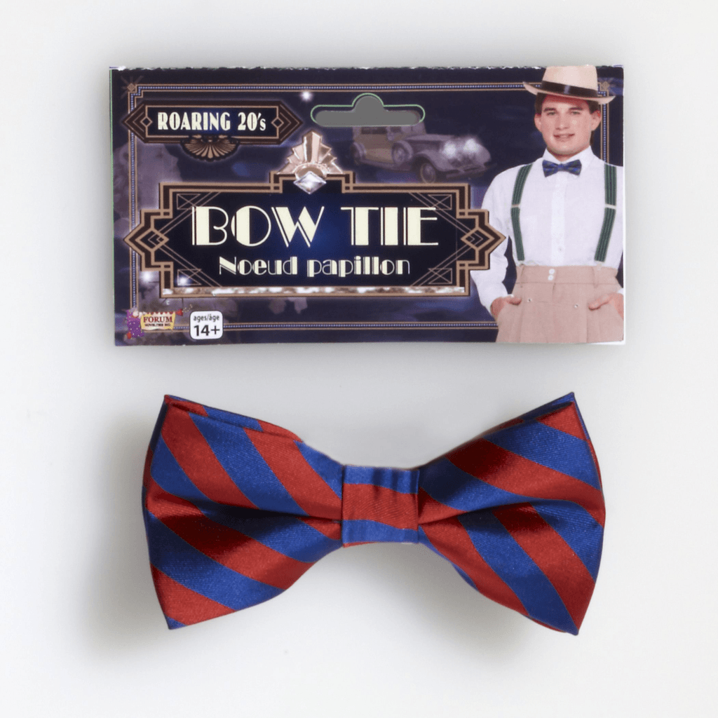 Red & Blue Striped Bow Tie