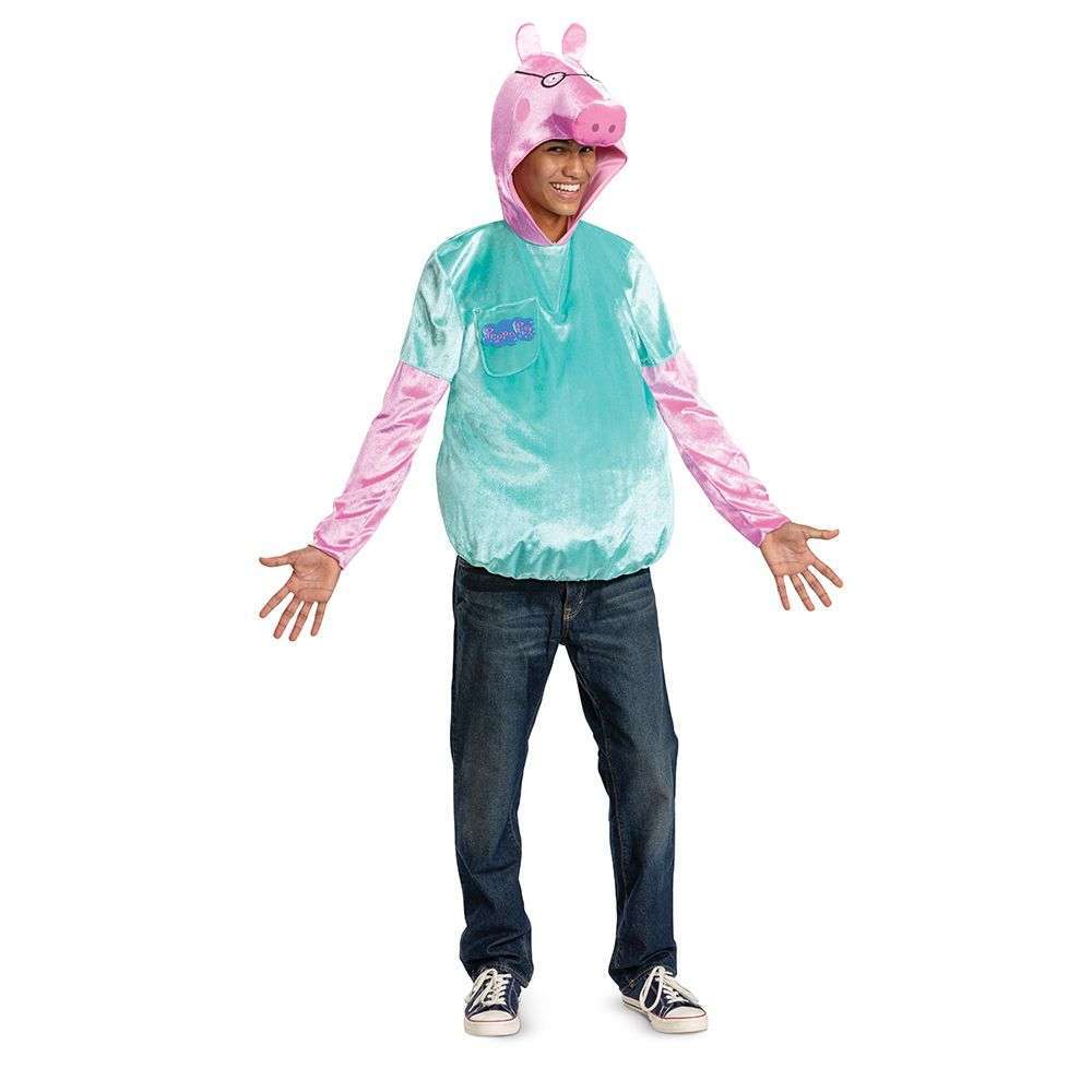 Peppa Pig Deluxe Daddy Pig Hooded Top Adult Costume