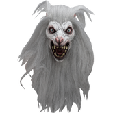 White Moon Werewolf Mask w/ Long Flowing Fur