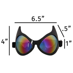 Black Cat Eye Rainbow Lens Goggles