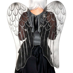 Black Mesh Glitter Feather Angel Wings