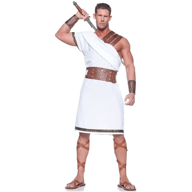 Greek Warrior White Toga Men's Adult Costume