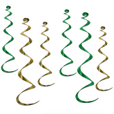 Twirly Whirly Green & Gold Decorations