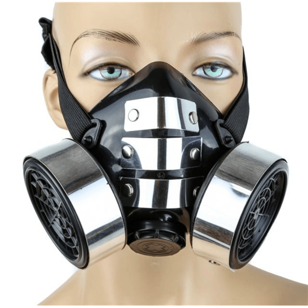 Silver Metal Plate Gas Mask