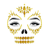 Sugar Skull Gold Adhesive Face Jewels