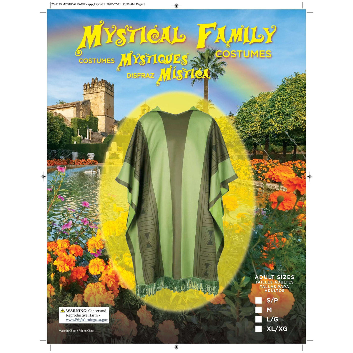 Green Hooded Pancho Adult Costume