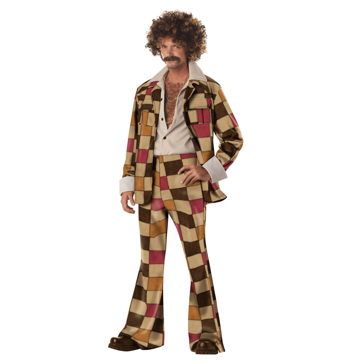 disco dress mens Men's Dude themed party or shaking things up on Halloween Small Men Mens Purple Power