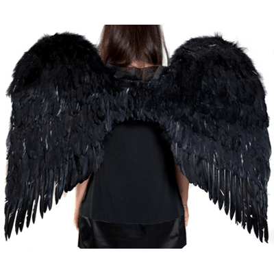 36" Black Feather Wings