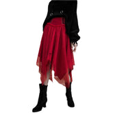 Eyelet Tie Rope Mesh Half Skirt