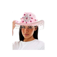 Premium Pink Rhinestone Cowboy Hat