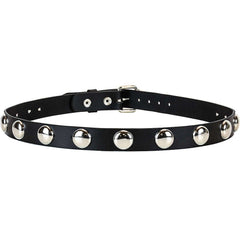Silver Dome Stud Leather Belt