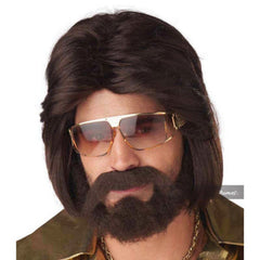 70's Disco Guy Wig, Moustache & Beard Set