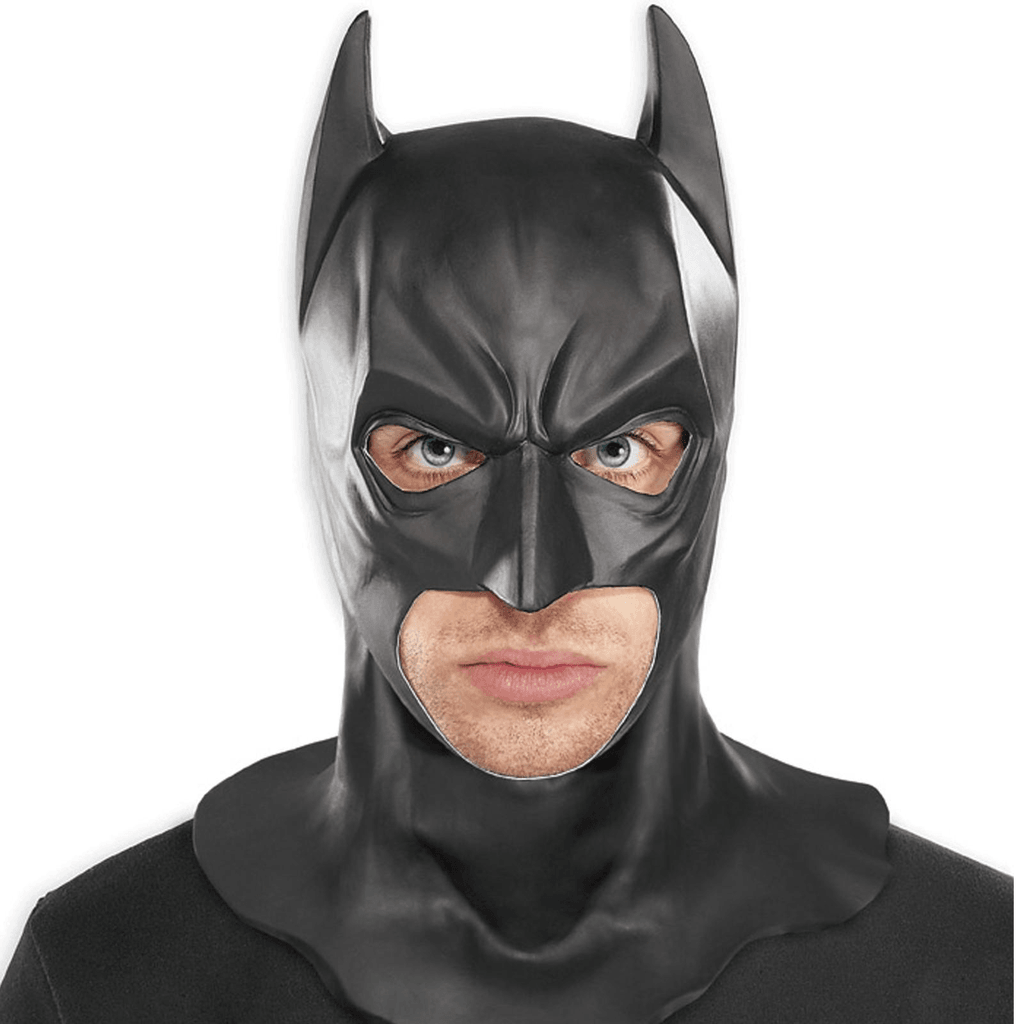 Adult Dark Knight Batman Bruce Wayne Half Face Latex Halloween Mask  Superhero Cosplay-Takerlama