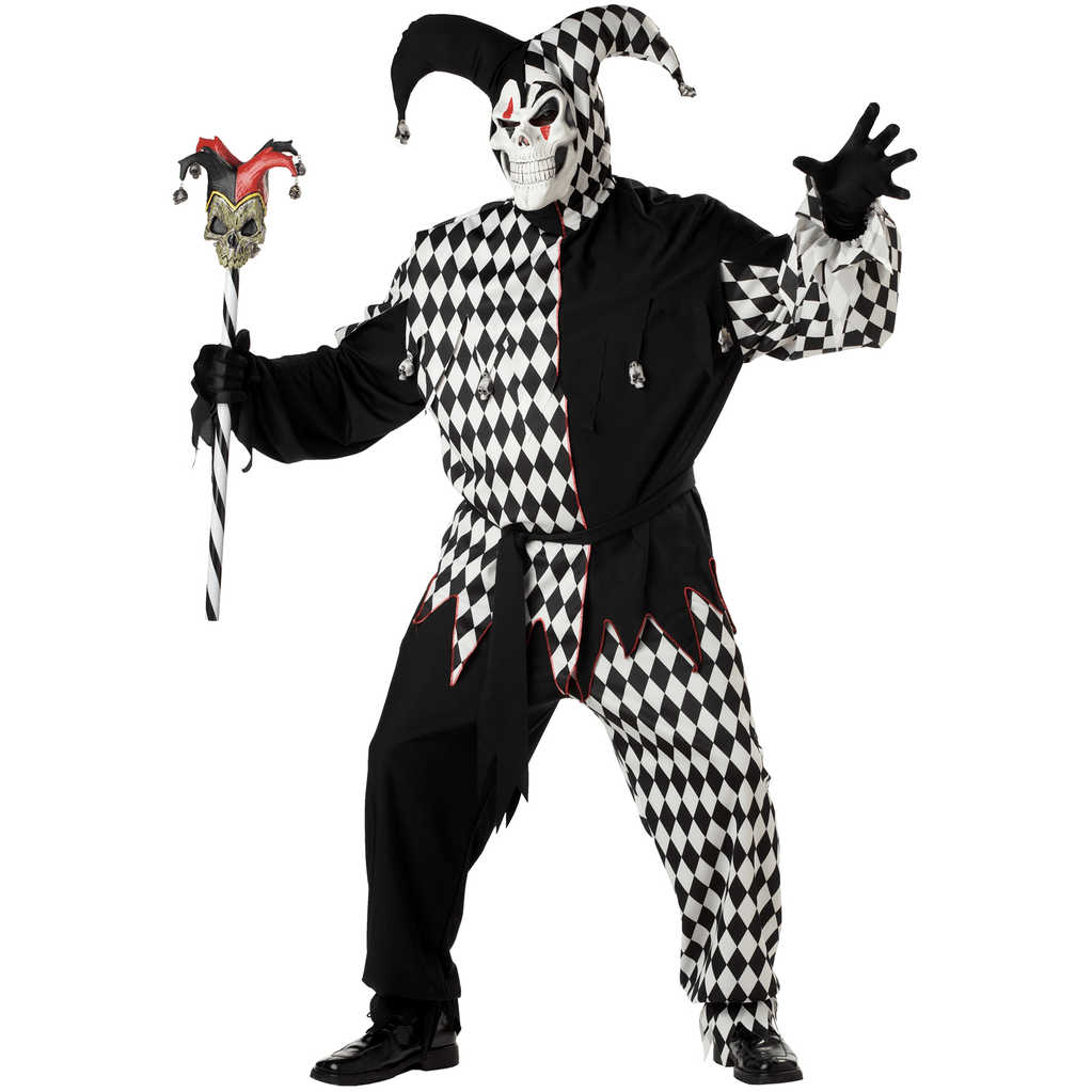 Evil Jester Adult Costume with Skeletal AbracadabraNYC