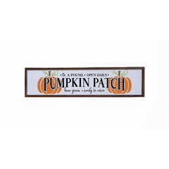 24" x 6" Pumpkin Patch Home Decor Sign