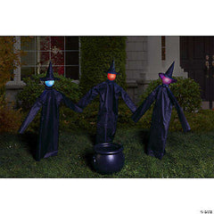 36" Witty Witches Cauldron Animated Prop Decoration