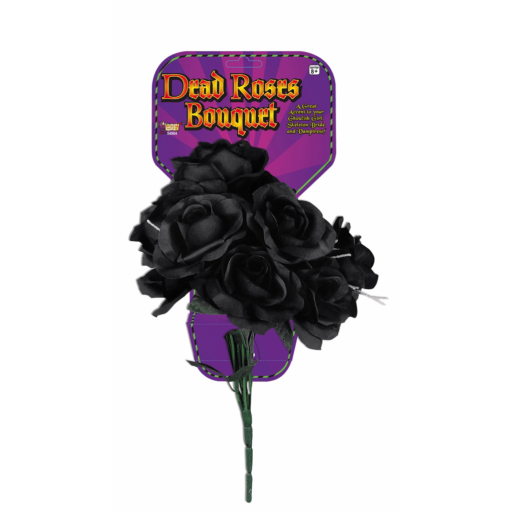 7 Piece Artificial Black Rose Bouquet