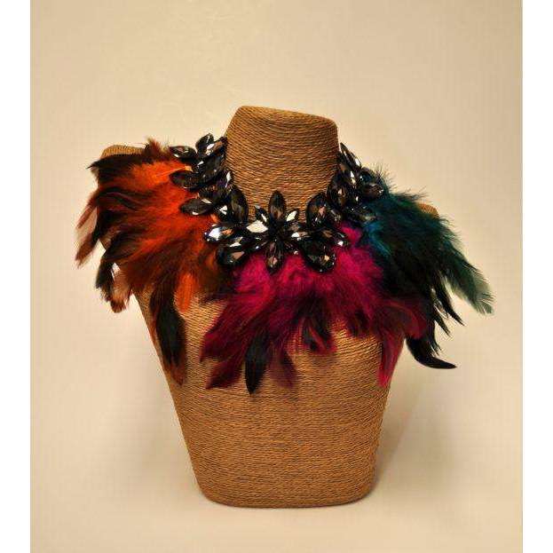 Multi-Color Feather Necklace