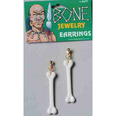 White Bone Clip On Costume Earrings