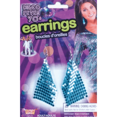 1970s Blue Disco Drop Earrings