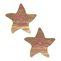 Gold and Pink Sea Star Nipple Pasties