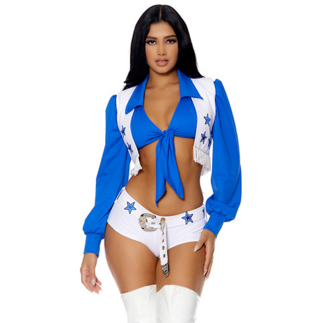 Field Star Sexy Cheerleader Costume, M/L / Blue